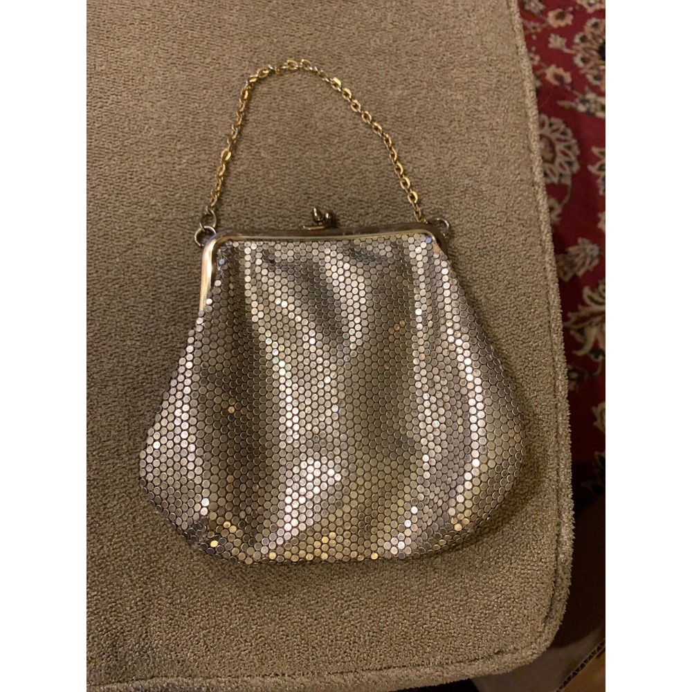 Lumured Vintage Kiss Lock Purse Gold Chain Mesh Bead Clutch Small Handbag (TD)